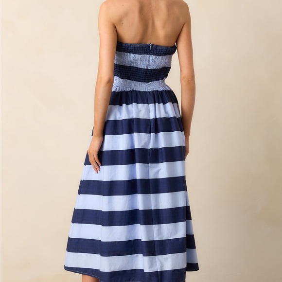 Blue Strapless A-Line Sundress - Picture 2 of 2